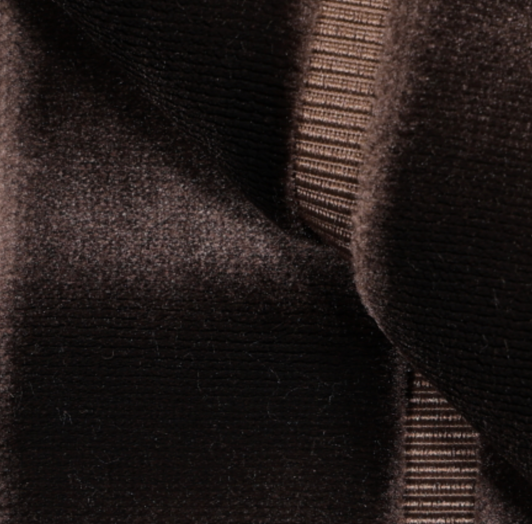 Regent Stripe Velvet Pillow Cover in Brown