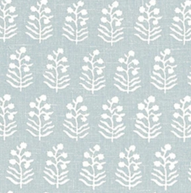 Chloe spa blue pillow cover, side view