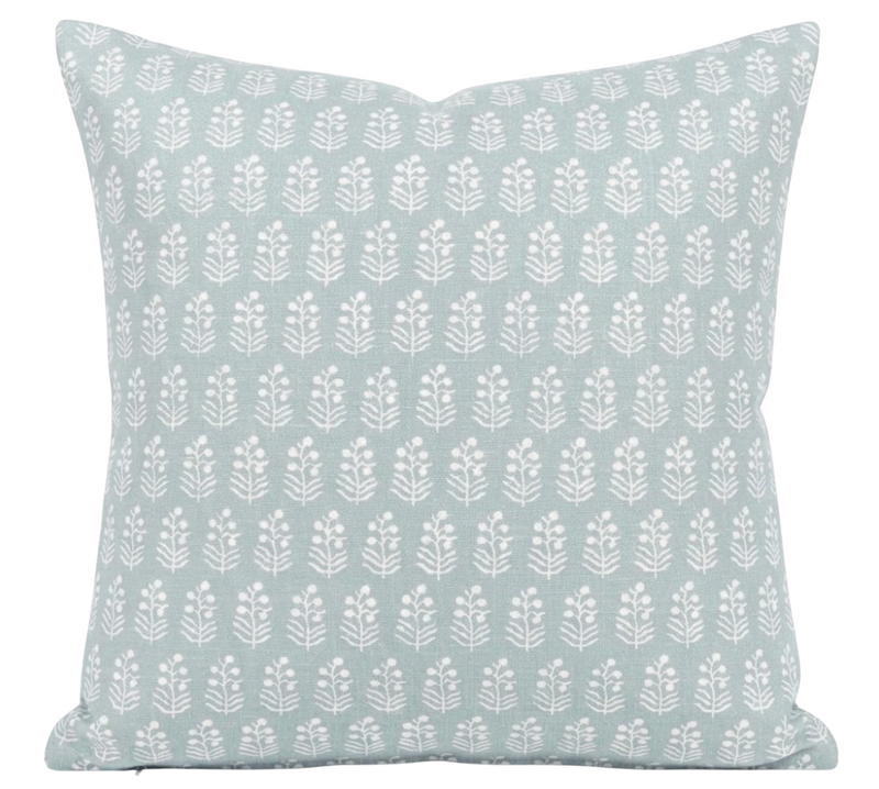 Chloe linen pillow cover in spa blue, 20x20