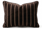 Regent Stripe Velvet Pillow Cover in Brown