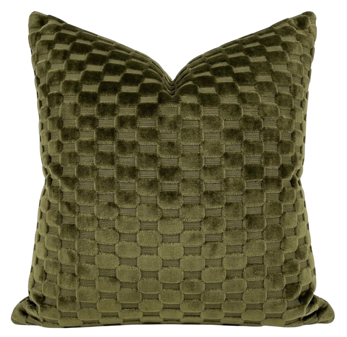 Marlow Cut Velvet Pillow Cover in Moss