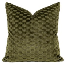 Marlow Cut Velvet Pillow Cover in Moss