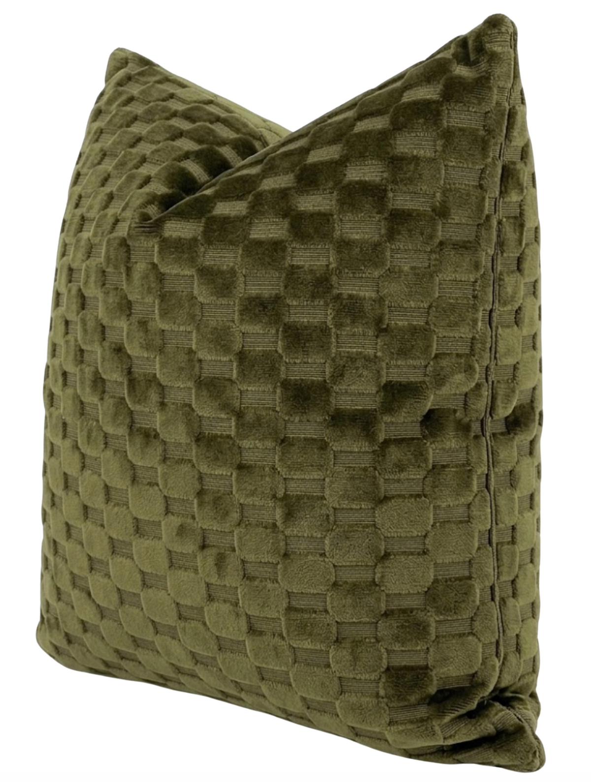 Marlow Cut Velvet Pillow Cover in Moss