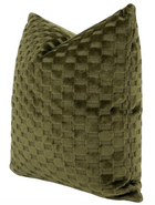 Marlow Cut Velvet Pillow Cover in Moss