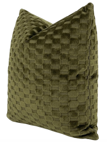Marlow Cut Velvet Pillow Cover in Moss