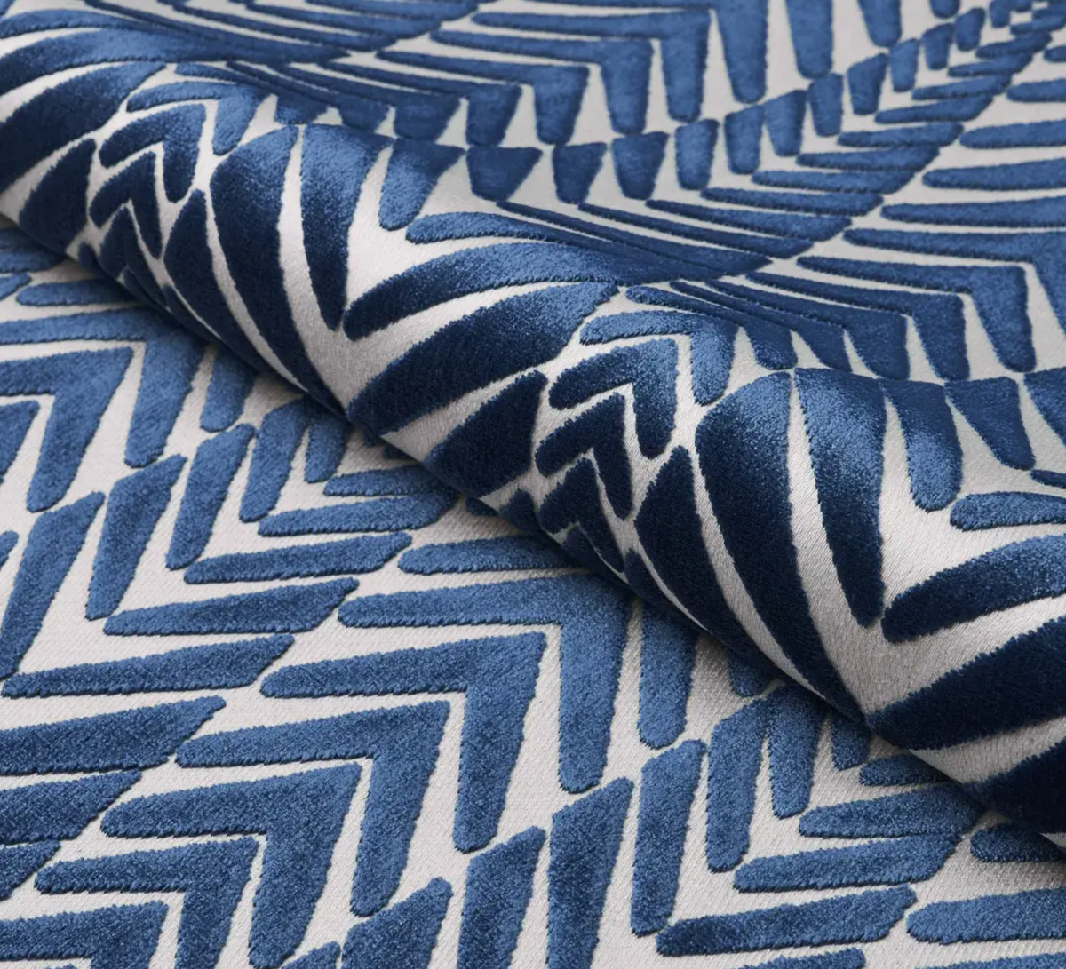 Zebra Velvet Pillow Cover in Silver Blue, Schumacher Textiles