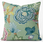Indienne Jacobean Pillow Cover in Green, Thibaut Pillows