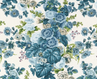 Hidcote blue floral lumbar pillow cover, side view