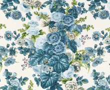 Hidcote blue floral lumbar pillow cover, side view