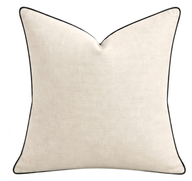 Dhara black stripe pillow cover detail