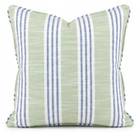 Thibaut Southport Stripe pillow cover in apple green and blue