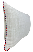Montauk natural woven pillow cover trim detail