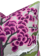 Daintree fuchsia floral pillow cover detail