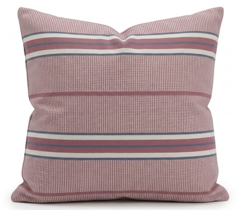 McLaurin + Piercy Mayan stripe pillow cover in berry