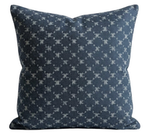 Tonga woven pillow cover in Indigo, McLaurin + Piercy Textiles, front view