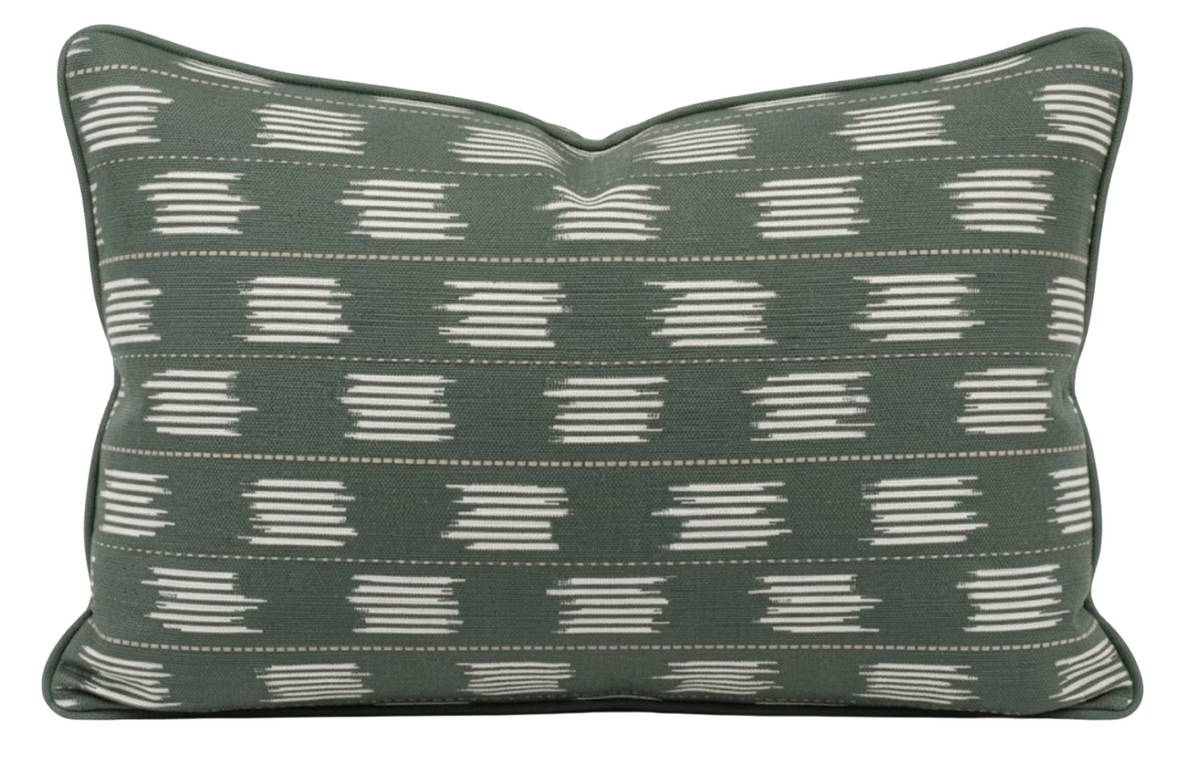 Willow Way woven indoor outdoor pillow cover in Blue Spruce, Perennials Textiles, photo 2