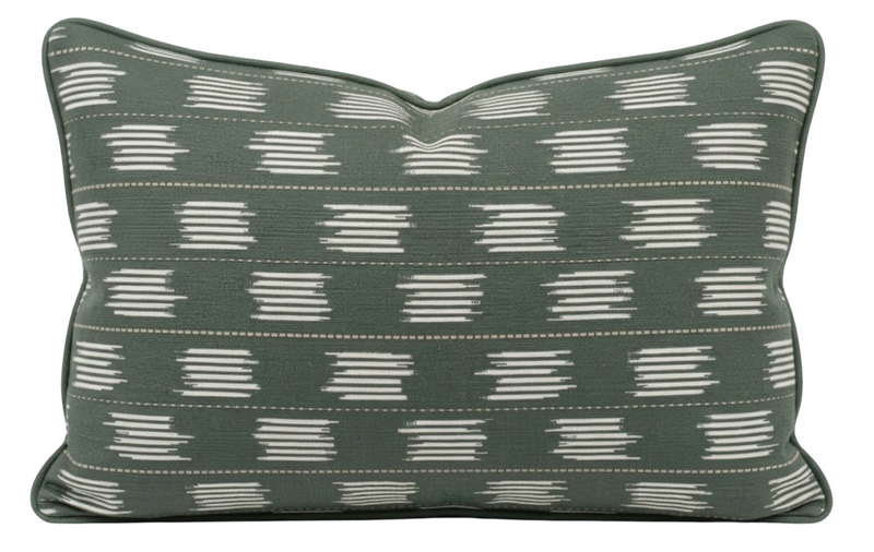 Willow Way woven indoor outdoor pillow cover in Blue Spruce, Perennials Textiles, photo 2