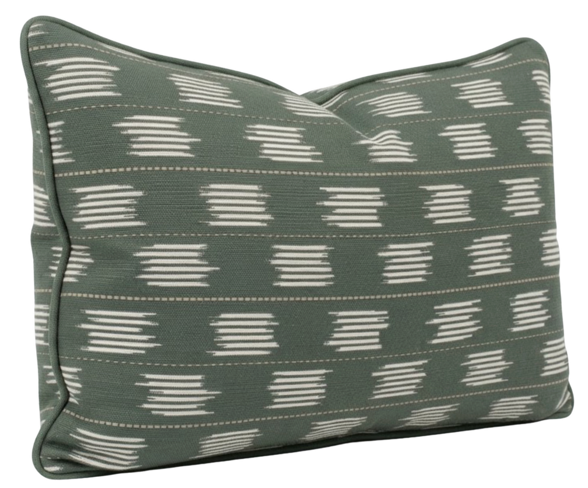 Willow Way woven indoor outdoor pillow cover in Blue Spruce, Perennials Textiles, photo 3