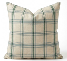 Heritage Plaid Pillow Cover in Sage Natural, sage green and cream plaid, front view