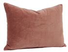 Rosewood Velvet Pillow Cover with self welt edge
