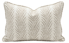 Creeping Fern Woven Pillow Cover in Dune, angled view with cording