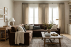 Creeping Fern Woven Pillow Cover in Dune, side view