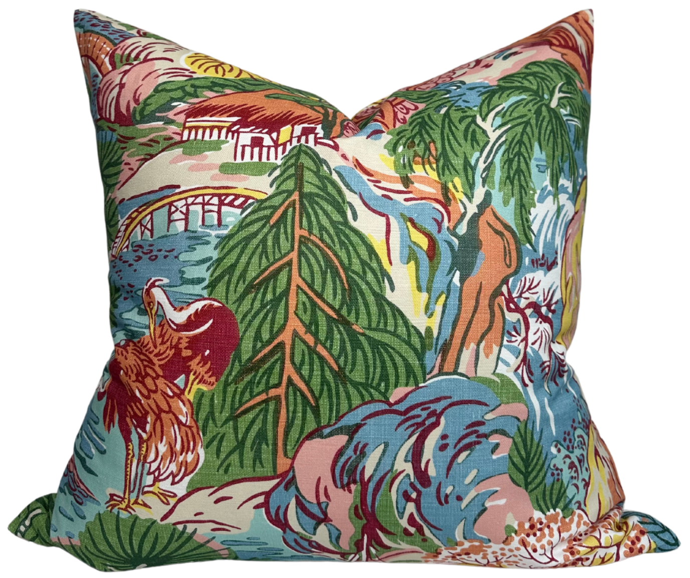 Pagoda Pillow Cover in Coral