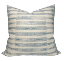Indro Pillow Cover in Lake on Natural, Susan Connor Textiles