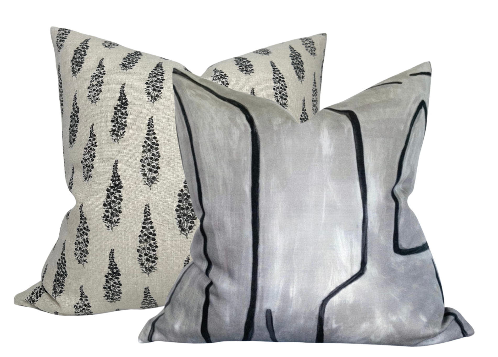 Hollyhock Pillow Cover in Jet, McLaurin + Piercy Textiles