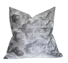 Cloud Toile Pillow Cover in Fog Grey, Schumacher Textiles