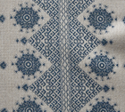 Carmania Pillow Cover in Indigo on Natural, Indoor Outdoor Pillows, Peter Dunham Textiles