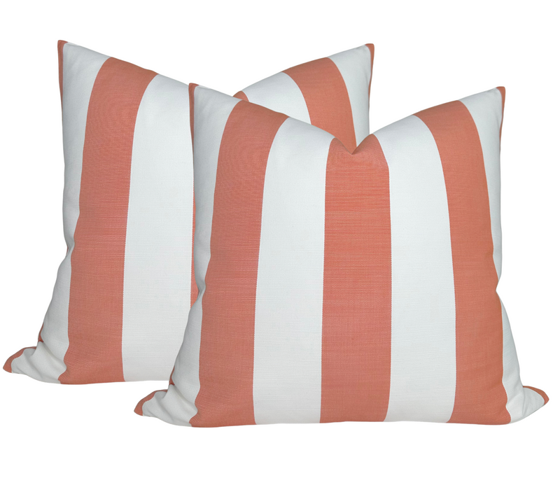 Go To Stripe Pillow Cover in Melon, Perennials Textiles