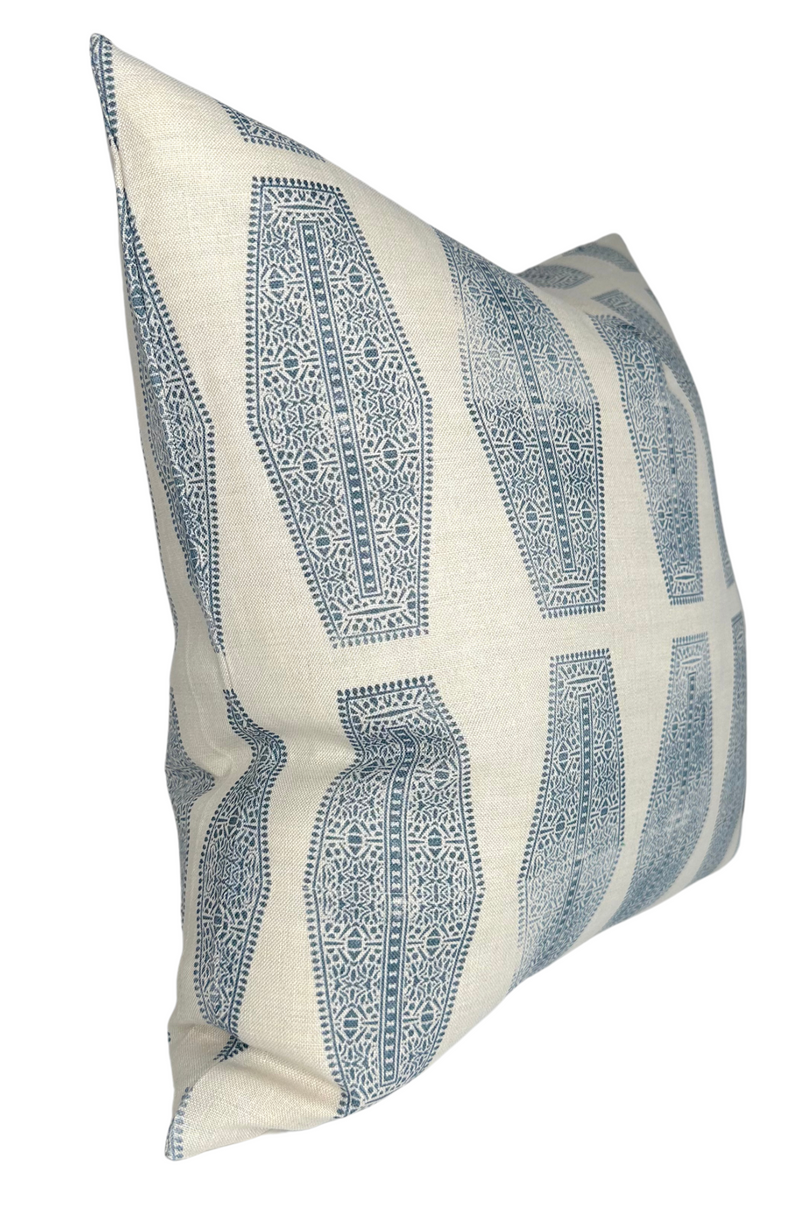 Inlay Pillow Cover in Lake Blue, Susan Connor Textiles