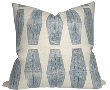Inlay Pillow Cover in Lake Blue, Susan Connor Textiles