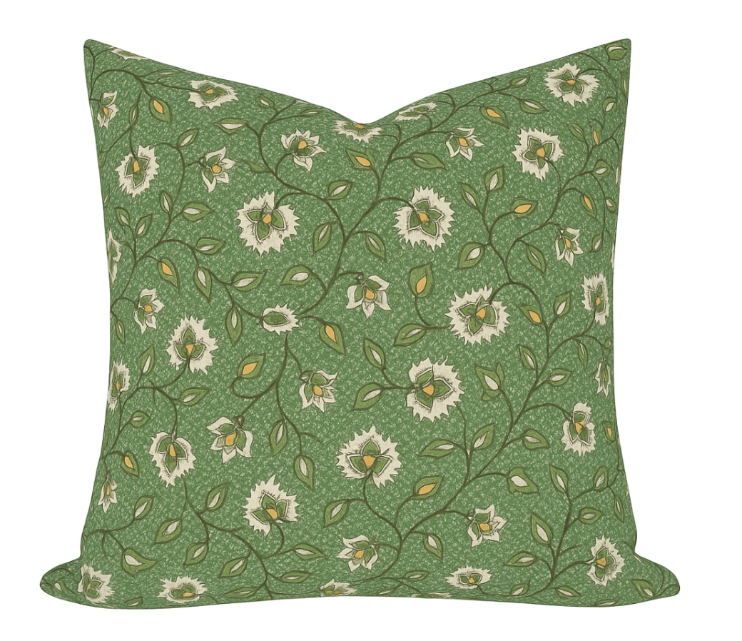 Chelsea Pillow Cover in Emerald, Thibaut Pillows