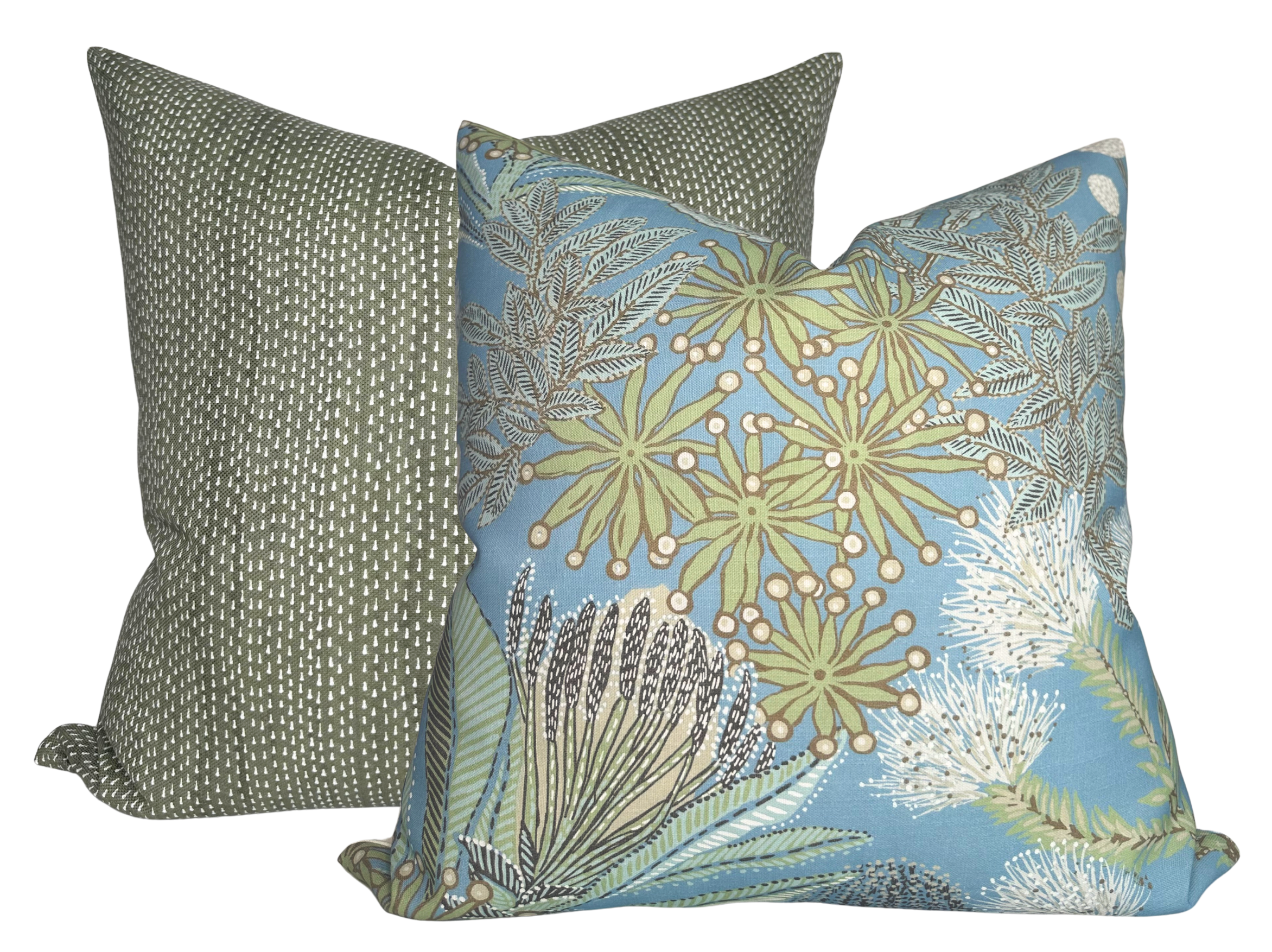 Protea Performance Pillow Cover in Spa Blue