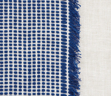 Tulum Casement Embroidered Pillow Cover in Blue, Schumacher Textiles