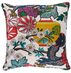 Chiang Mai Dragon Pillow Cover in Alabaster, Schumacher Textiles