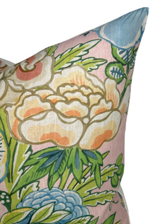 Peony Garden Floral Pillow Cover in Blush