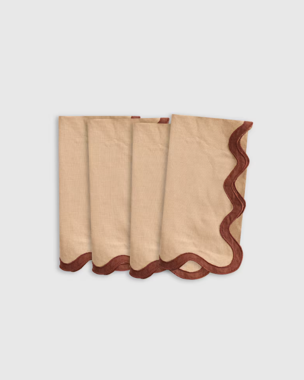 Scalloped Edge Linen Napkin
