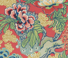 Honshu Pillow Cover in Coral and Green