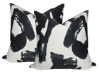 Brushstrokes Pillow Cover in Ebony, Indoor Outdoor Pillows