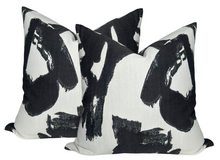 Brushstrokes Pillow Cover in Ebony, Indoor Outdoor Pillows