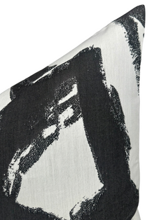 Brushstrokes Pillow Cover in Ebony, Indoor Outdoor Pillows