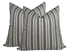 Amida Pillow Cover in Charcoal on Natural, Peter Dunham Textiles