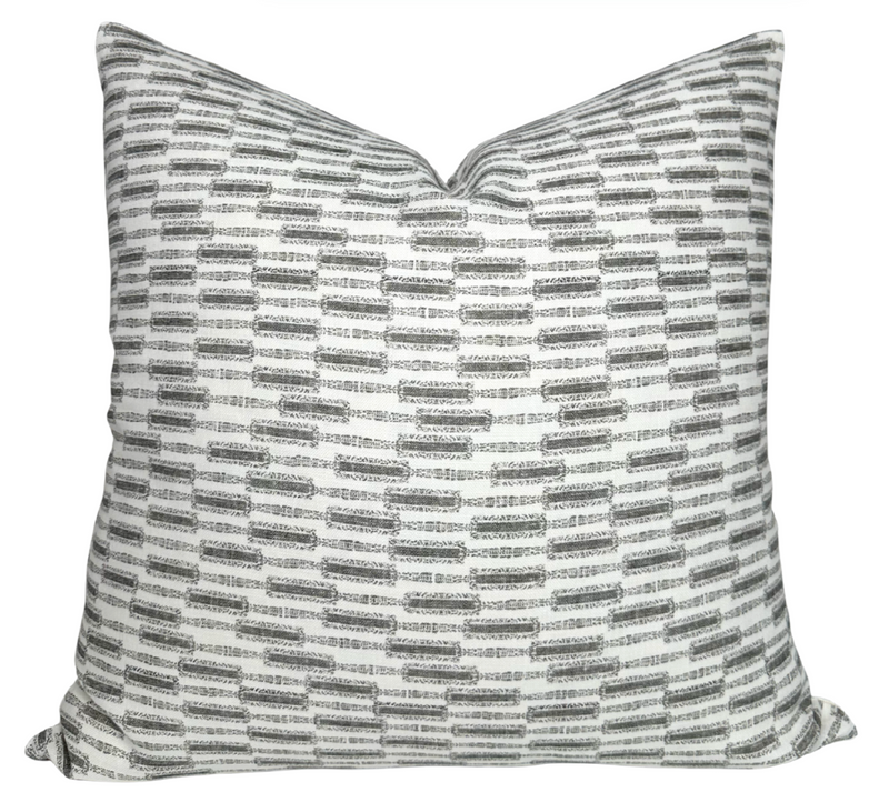 Lacuna Pillow Cover in Kohl on Ivory, Susan Connor Textiles