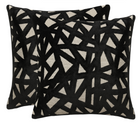 Abstract Velvet Pillow Cover in Black, Kravet Woven Textiles