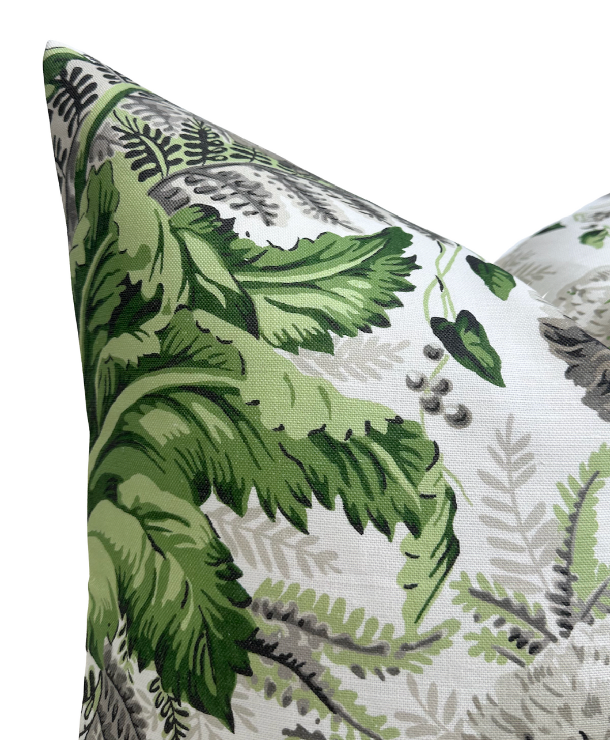 Dahlia spring green floral pillow cover, alternate view