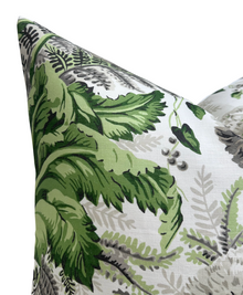 Dahlia spring green floral pillow cover, alternate view