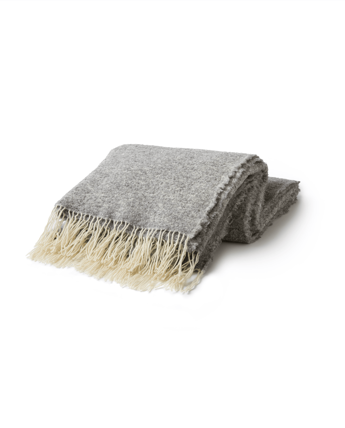 Fringe Bouclé Throw Chrome